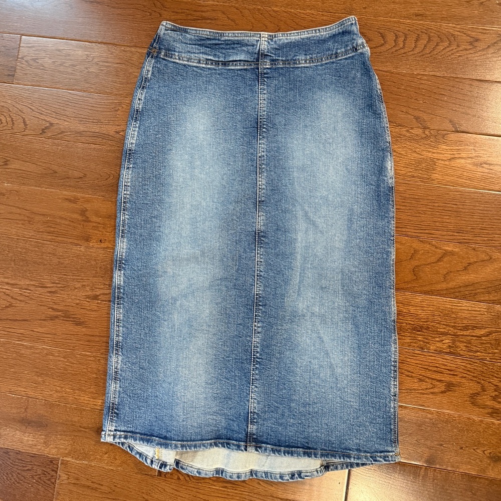 Classic Denim Midi Skirt